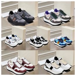 New top Luxury Designer Multi material patchwork cowhide Colours men women thick soled lace up white sports fashionable versatile casual shoes size 36-45