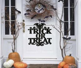 The Witch Is In Halloween Decor Hanging Sign Door Hanging Outdoor Wall Stickers Halloween Decoration PVC Wall Decals YL59438297
