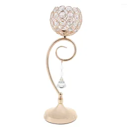 Candle Holders Crystal Elengant Effect Tea Light Holder Pillar Wedding Decoration 35cm