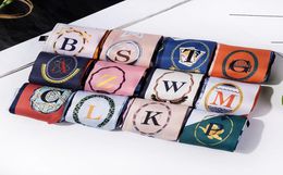 Letters Print Twill Silk Scarf Women Luxury Designer Fashion Handbag Bow Ribbons Hair Headband Summer Female Small Head Scarves2368064