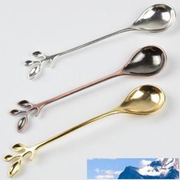 Creative Branch Alloy Vintage Spoons 12cm Coffee Spoon Retro Leaves Handle Tea Stirring Spoons Exquisite Kitchen Sugar Measuring T6862997