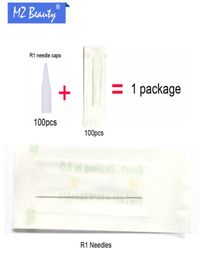 Whole100pcs Tattoo tips 1RL needles with 100pcs Round 1 needle caps Disposable use for permanent make up machine1322578