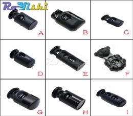 100pcslot Cord Lock Toggle Clip Stopper Plastic Black For BagsGarments6360811