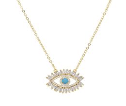 Evil Eye Necklaces Gold Blue Eyes Jewellery Simple Womens Girls drop gold Colour dainty cz crystal necklace girl lady gift247U7867598
