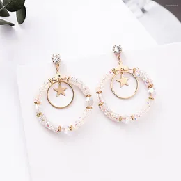 Dangle Earrings Womens Fashion Decorative Star Crystal Stud Jewelry Rhinstone Earring Party Shiny