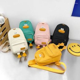 Shoulder Bags Children's Bag 2024 Korean Baby Travel Girl Cartoon Cute Duck Chest