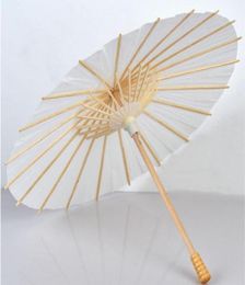 60pcs Bridal Wedding Parasols White Paper Umbrellas Beauty Items Chinese Mini Craft Umbrella Diameter 60cm SN46646591974
