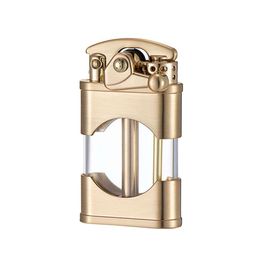 Zorro Retro Steampunk Rocker Arm Transparent Oil Tank Lighter Bunker Lighter/Without Fuel