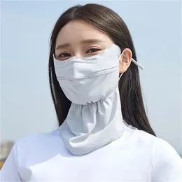 Cycling Caps Women Face Cover Ice Silk Sunscreen Mask Summer Anti-UV Breathable Scarf Sun Protection Hiking Neck Balaclava