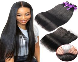 Brazilian Straight Human Hair Weave Bundles Natural Black 134 pcslot 100 Human Hair Bundles Remy Hair7279615