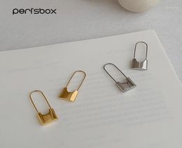 Hoop Huggie Peri039sBox Unique Design Gold Lock Earrings For Women Small Safety Pin Hoops Minimal Jewelry15455080