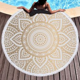 Large Round Microfiber Beach Towel Bath Adults Summer Sport Wrap Blanket Travel Tapestry Yoga Mat Picnic Shawl Toalla De Playa 240416