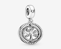 100 925 Sterling Silver Spinning Family Tree Dangle Charms Fit Original European Charm Bracelet Fashion Women Wedding Engagement 8494385