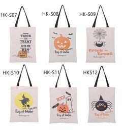 Party 6 Types Halloween Canvas Sack Spider Pumpkin Tote Bag Drawstring Sacks Candy Gift Trick or Treat Bags Parties Decoration5717249