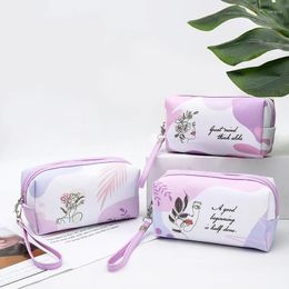 Cosmetic Bags Waterproof Zippered Toiletry Bag With Handle Strap Portable Makeup Pouch For Bathroom Vacation