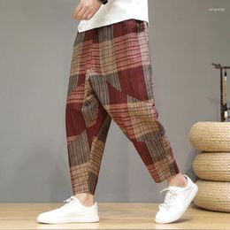 Men's Pants Spring Arrivals Ethnic Style Men Trendy Loose Fit Oversized Harem Bohemian Wide-leg 9-Length Casual Trousers