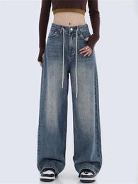 Women's Jeans Womens High Waist Wide Leg Vintage Oversize Baggy Denim Pants Streetwear American Style Fashion Trouser