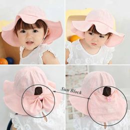 Caps Hats Princess Baby Bucket Hat for Girls Big Bow Summer Baby Girl Cap Wide Brim Travel Baby Sun Hat for Kids Accessories 1-3Y