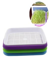 Planters Pots DoubleLayer Sprouts Nursery Tray Hydroponics Seed Sprouting Trays Vegetables Flower Plant Germination Box 5 Sets6565731