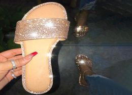 New arrival Glitter Slippers Women Summer Sandals 2021 Fashion Bling Female Candy Colour Flip Flops Beach Diamond Flat Shoes Outdoo7181163