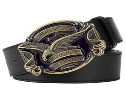 Belts Mens eagle belt illegal jeans only with pistol metal buckle cowboy4461835
