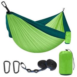 Hammocks Camping Hammock Single Double Portable Hammock Ultralight Nylon Parachute Hammocks with 2 Hanging Straps