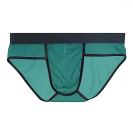 Underpants 1pc Men's Sexy U-Convex Pouch Briefs Shorts Mesh See Through Low Waist Underwear Man Lingerie Panties