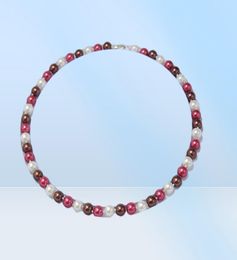 Handmade beautiful 8mm multicolor south sea round bead shell pearl necklace bracelet earrings set 45cm fashion Jewellery 2set lot2785746710