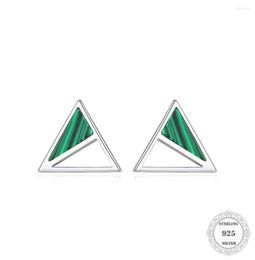 Stud Earrings Malachite Women 39s Triangle 925 Sterling Silver 2022 Men And Women39 S Gifts1551971