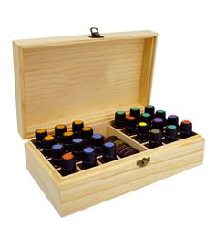 25 Holes Essential Oils Wooden Box 5ml /10ml /15ml Bottles SPA YOGA Cb Aromatherapy Storage Case Organiser Container4422227