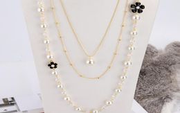 Women039s Exquisite Long Pearl Necklace Bride Weddings Gift Camellia Flower Jewellery Pearl Sweater Chains GC8138922345