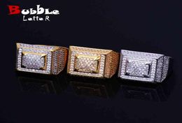 Gold Colour Copper Material Iced Full CZ Hip hop Rings Fashion HIPHOP Jewellery Size 7125761759