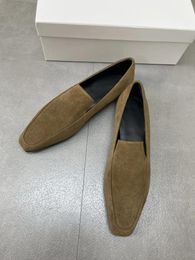 Casual Shoes Soft Loafers For Women In Suede Leather High Quality Flat Woman 2024 Trend