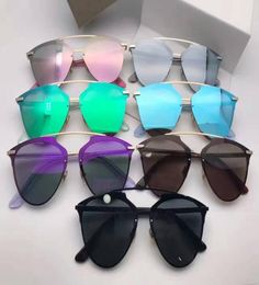 luxury- New sunglasses Reflected sunglass gafas de sol sunglass ways ellipse box sunglasses men women sun glasses color film brand7330206