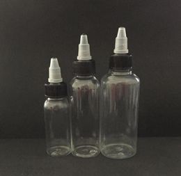 PET Bottle 30pcs 30ml 50ml 60ml 100ml 120ml Cap PET Plastic E Liquid Bottle With Off Caps Dropper Bottles5596267