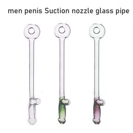 Men Penis Nozzle Glass Oil Burner Pipe 6inch 30mm Ball Big Size Glass Pipe with Balancer Hand Smoking Spoon Pipes Thick Pyrex Tube Oil Nail Pipes