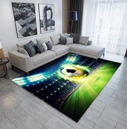 Carpets Football Carpet 3D Soccer Rugs For Bedroom Living Room Kids Printing Pattern Rug Large Kitchen Bathroom Mat Home DecorCarp1065536