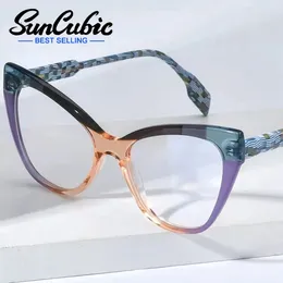 Sunglasses Frames SunCubic Multicolor Acetate Optical Glasses Frame Women Cat Eye Prescription Eyeglasses Ladies Spectacle Eyewear JS6298