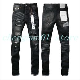 23Ss Men Miri Designer Top Quality Man Long Pants Trousers Streetwear Washed Old Purple Long Hole Regular Denim 136