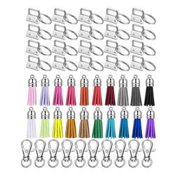 Keychains 60 Pcs Key Fob Hardware Set Include 20 Keychain Tassel Swivel Snap Hook For Chain Supplies9297768