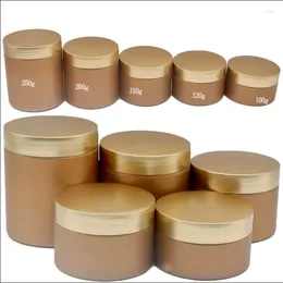 Storage Bottles 100/120/150/200/250g Matte Gold Plastic Face Cream Jars PET Empty Cosmetic Refillable Facial Eye Container