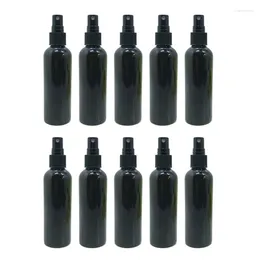 Storage Bottles 10pcs Black PET Spray Bottle Travel Portable Refillable Perfume Aqueous Emulsion Liquid Make Up Container Atomizer 100ml