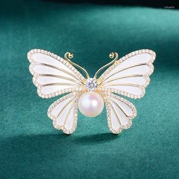 Brooches Cocoon Into Butterfly Fashion Insect Brooch Enamel High-grade Shell Beadsset Japanese Style Suit Corsage Pin For Women