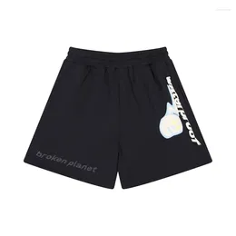 Men's Shorts Good Quality Foam Printing Speed Of Light Broken Planet Fashion Men High Street Women Black Drawstring