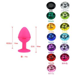 Soft Silicone Anal Toys Smooth Touch Colourful Diamond Butt Plugs Insert Stopper Anal Dildo Anal Sex Toys BDSM Adult Products M2912122