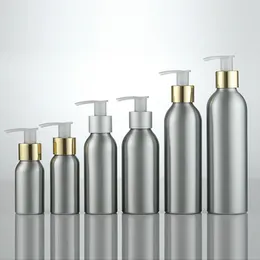 Storage Bottles 100pcs/lots 120ml Aluminium Refillable Bottle For Lotion/Cream/Shampoo Pump With Gold/Silver