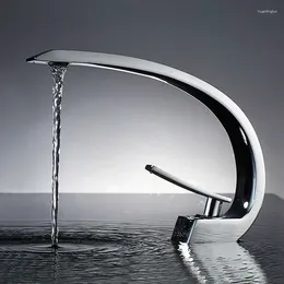 Bathroom Sink Faucets Wave Type Copper And Cold Basin Faucet Above Counter Single Hole Mixing Household
