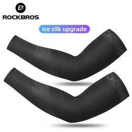 Rockbros Sunscreen Bicycle Sleeves Mens cuffs Running hiking fast drying breathable equipment Bicycle exercise arm sleeves 240428