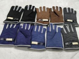 Winter Mens Deer Skin Velvet Gloves Classic Vintage Warm Soft Design Men Mittens Outdoor Riding Ski Glove2364131