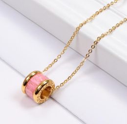 Korean color diamond necklace titanium steel circle full diamond short chain whole5931450